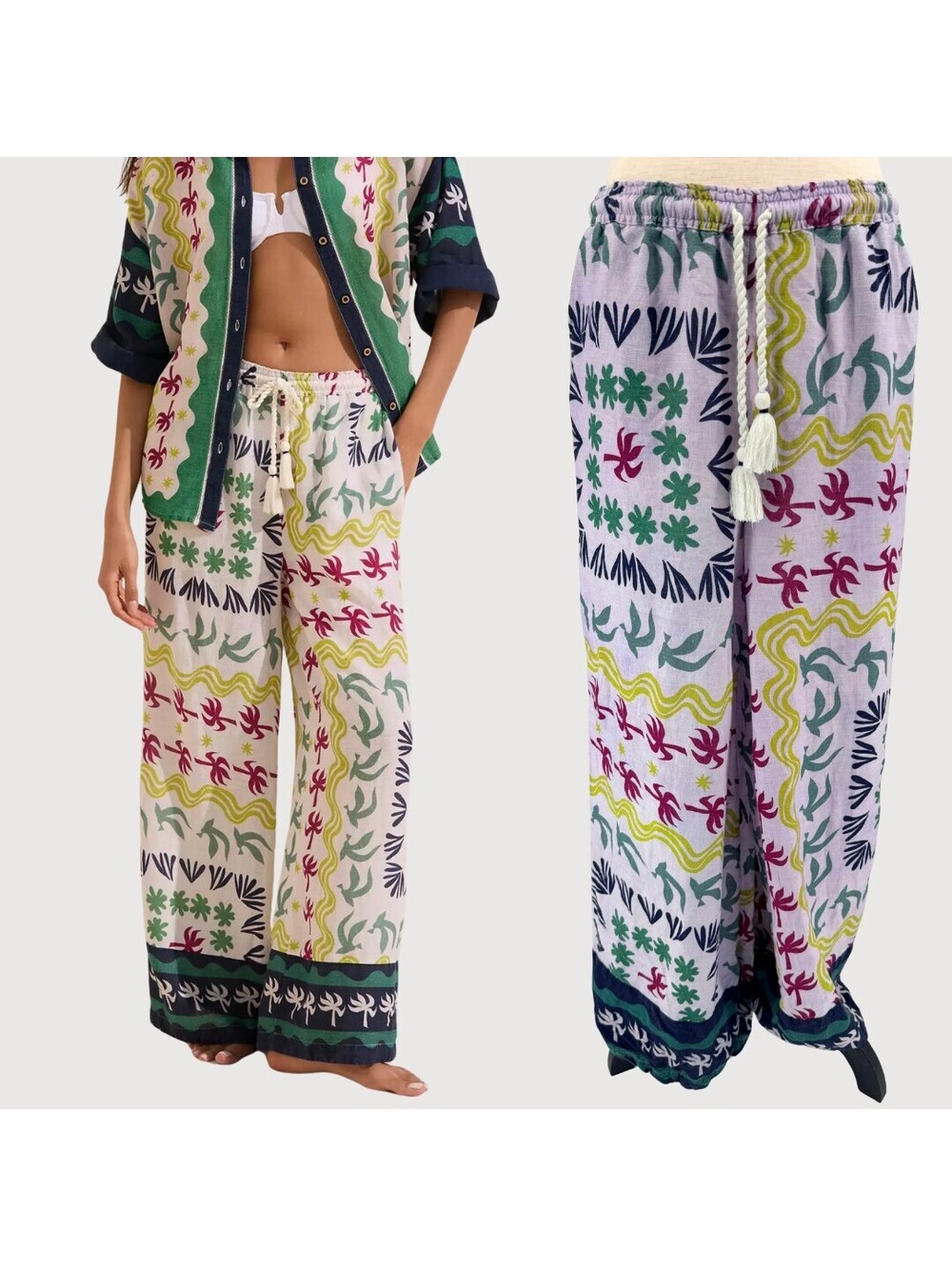 Anthro Celandine Daniella Manini Linen Wide Leg Pant